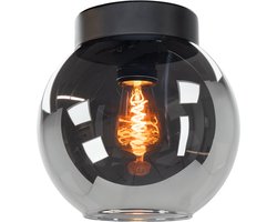 EGLO Centara Plafondlamp - E27 - Ø 20 cm - Zwart/Smoke Glas
