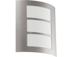 EGLO City Wandlamp Buiten - E27 - 26 cm - Roestvast Staal/Wit