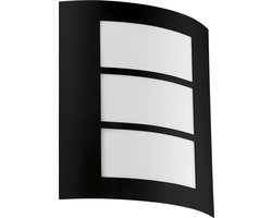 EGLO City Wandlamp Buiten - E27 - 26 cm - Zwart/Wit