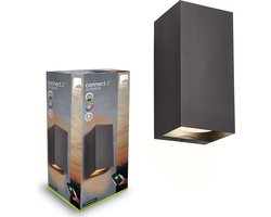 EGLO connect.z Eremitana-Z Smart Wandlamp Buiten- GU10 - 24 cm - Zwart - Instelbaar RGB & wit licht - Dimbaar - Zigbee