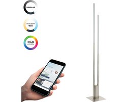 EGLO connect.z Fraioli-Z Smart Vloerlamp - 175,5 cm - Grijs/Wit - Instelbaar RGB & wit licht - Dimbaar - Zigbee