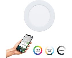EGLO connect.z Fueva 6-Z Smart Inbouwspot - Badkamer/Buiten - LED - Ø 12 cm - Wit - Instelbaar RGB & wit licht - Dimbaar - Zigbee