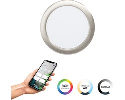 EGLO connect.z Fueva 6-Z Smart Inbouwspot - LED - Ø 16.8 cm - Chroom - Instelbaar RGB & wit licht - Dimbaar - Zigbee