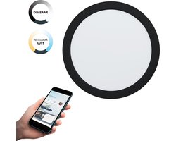 EGLO connect.z Fueva-Z Smart Inbouwlamp - Ø 21,6 cm - Zwart|Wit - Instelbaar wit licht - Dimbaar - Zigbee