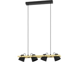 EGLO connect.z Hornwood-Z Hanglamp - 78 cm - Zwart|Bruin - Instelbaar RGB & wit licht - Dimbaar - Zigbee