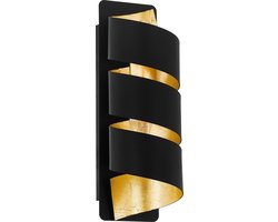EGLO Elizondo Wandlamp - E14 - 27 cm - Zwart/Goud