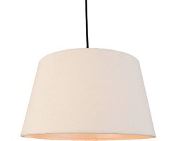 EGLO Febres Hanglamp - E27 - Ø 35 cm - Zwart/Wit - Teddy stof
