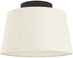 EGLO Febres Plafondlamp - E27 - Ø 35 cm - Zwart/Wit - Teddy stof