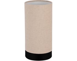 EGLO Feniglia Tafellamp - E27 - 25,5 cm - Beige/Zwart - Linnen