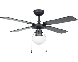 EGLO Fortaleza Plafondventilator met lamp - Ø 106,6 cm - 3 snelheden - AC longer life - Zwart|Bruin