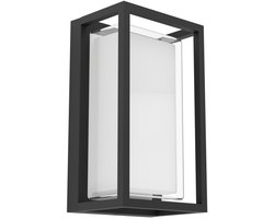 EGLO Genovese Wandlamp Buiten - Sensor - 24 cm - Zwart/Helder - Instelbaar wit licht (warm, neutraal en daglicht)