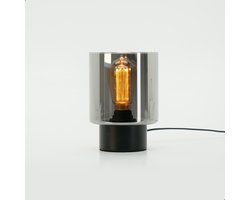 EGLO Gorosiba tafellamp - E27(excl.) - 22cm - rookglas - Metaal - Zwart