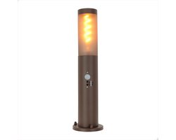 EGLO Helsinki Sokkellamp - Staande lamp Buiten - Sensor - E27 - 45 cm - Bruin