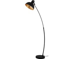 EGLO Jaafra Vloerlamp - E27 - 158 cm - booglamp - Zwart/Goud