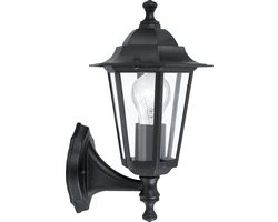 EGLO Laterna 4 Wandlamp - Voor buiten - 1 Lichts - Zwart - Helder