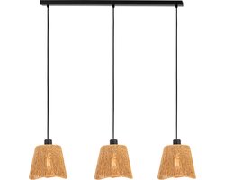 EGLO Lavister Hanglamp - E27 - 91 cm - Zwart/Bruin - Papier