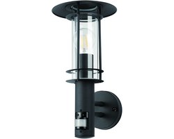EGLO Lisio 1 Wandlamp Buiten - E27 - Sensor - RVS - Zwart