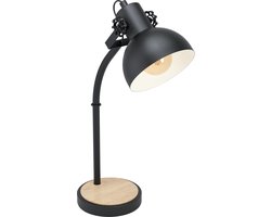 EGLO Lubenham Tafellamp - 1 lichts - E27 - Zwart, Bruin