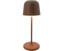 EGLO Mannera-S Tafellamp - Priklamp - Oplaadbaar (tot 28 uur licht) - 20 cm - Roestbruin/Wit - Draadloos - Dimbaar - Binnen en Buiten