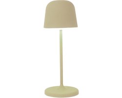 EGLO Mannera-S Tafellamp - Priklamp - Oplaadbaar (tot 28 uur licht) - 20 cm - Zandkleur/Beige/Wit - Draadloos - Dimbaar - Binnen en Buiten