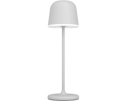 EGLO Mannera Tafellamp - Aanraakdimmer - 34 cm - Oplaadbaar (tot 38 uur licht) - Aluminium - Grijs/Wit - Draadloos - Binnen en Buiten