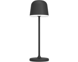 EGLO Mannera Tafellamp - Aanraakdimmer - 34 cm - Oplaadbaar (tot 38 uur licht) - Aluminium - Zwart/Wit - Draadloos - Binnen en Buiten