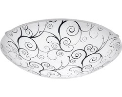 EGLO Margitta 1 - Wand/Plafondlamp - 1 Lichts - Ø315mm. - Wit, Zwart, Helder