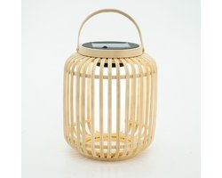 EGLO Marliano Solar Tafellamp Buiten - Zonne-energie - LED - 24 cm - Bruin/Zwart/Wit - Hout - Oplaadbaar