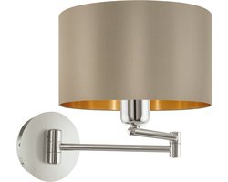 EGLO Maserlo - Wandlamp - 1 Lichts - ø230 mm. - Nikkel-Mat - Taupe - Goud