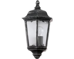 EGLO Navedo - Buitenverlichting - Wandlamp - 1 Lichts - Zwart, Zilver-Patina