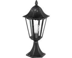 EGLO Navedo Sokkellamp Buiten - E27 - 47 cm - Zwart/Zilver
