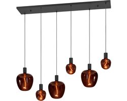 EGLO Nogalte hanglamp - 6-lichts - E27 - 130 cm - Rechthoek - Zwart
