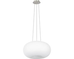 EGLO Optica - Hanglamp - 2 Lichts - Ø445mm. - Nikkel-Mat - Wit