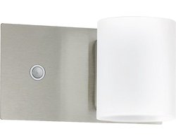 EGLO Pacao - Wandlamp - 1 Lichts - Nikkel-Mat - Wit