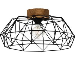 EGLO Padstow - Plafondlamp - E27 - Ø 45,5 cm - Zwart/Bruin - FSC Hout