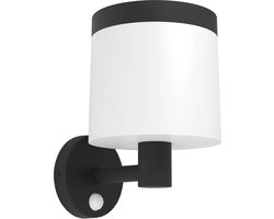 EGLO Pantete Solar Wandlamp Buiten - zonne-energie - LED - 21 cm - Zwart/Wit