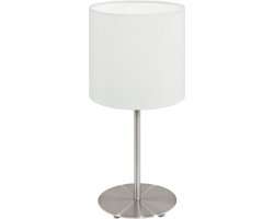 EGLO Pasteri Tafellamp - E14 - 1 Lichts - Ø14cm - Stof - Grijs, Wit