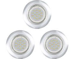 EGLO Peneto - Inbouwspotje - LED - Ø78mm. - Chroom - Set 3 Spots - inclusief lichtbronnen