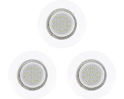 EGLO Peneto - Inbouwspotje - LED - Ø78mm. - Wit - Set 3 Spots - inclusief lichtbronnen