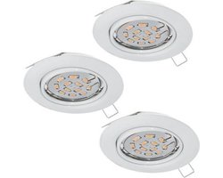EGLO Peneto - Inbouwspotje - LED - Ø87mm. - Wit - Set 3 Spots - Richtbaar