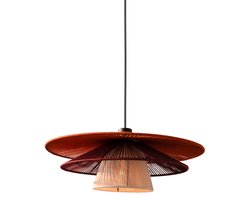 EGLO Pignona Hanglamp - E27 - Ø 32 cm - Rood/Oranje/Wit/Zwart