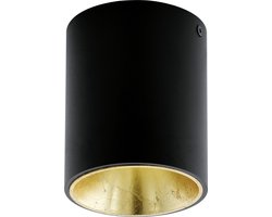 EGLO Polasso - Plafondlamp - 1 Lichts - LED - Ø100mm. - Zwart, Goud
