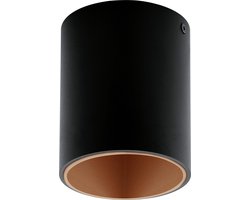 EGLO Polasso Plafondlamp - LED - Ø 10 cm - Zwart/Koper