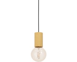 EGLO Pozueta 1 Hanglamp - E27 - Ø 6,5 cm - Zwart/Bruin - Staal/Hout