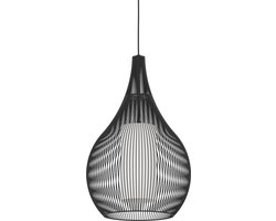 EGLO Razoni 1 Hanglamp - E27 - Ø 42,5 cm - Zwart|Wit - Staal|Glas