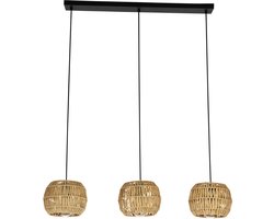 EGLO Sheldon Hanglamp - E27 - 91 cm - Zwart/Natuurlijk/Bruin - Papier