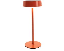 EGLO Simeri Tafellamp - Oplaadbaar (tot 22 uur licht) - Solar - 31 cm - Steenrood/Warm Oranje - Draadloos - Dimbaar - Binnen en Buiten
