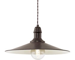 EGLO Stockbury - Hanglamp - 1 Lichts - Ø360mm. - Antiek Bruin, Beige