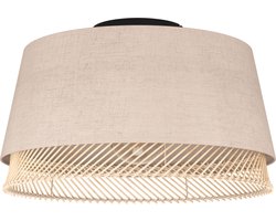 EGLO Tabley Plafondlamp - E27 - Ø 38 cm - Natuur|Bruin|Zwart - Textiel