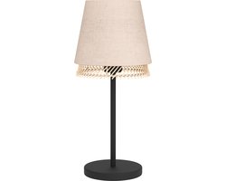 EGLO Tabley Tafellamp - E27 - 42,5 cm - Natuur|Bruin|Zwart - Textiel